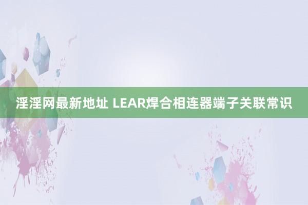 淫淫网最新地址 LEAR焊合相连器端子关联常识