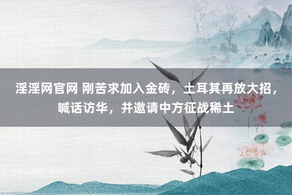 淫淫网官网 刚苦求加入金砖，土耳其再放大招，喊话访华，并邀请中方征战稀土