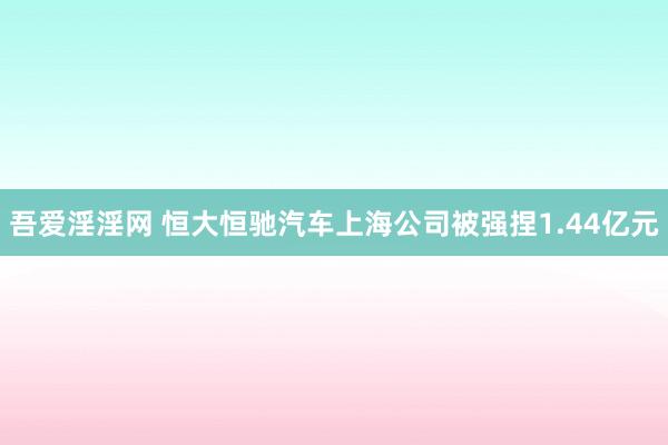 吾爱淫淫网 恒大恒驰汽车上海公司被强捏1.44亿元