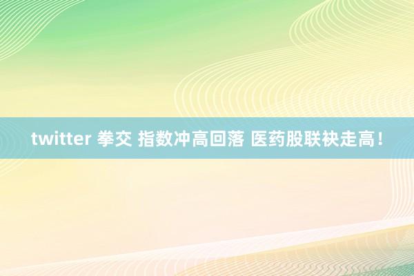 twitter 拳交 指数冲高回落 医药股联袂走高！