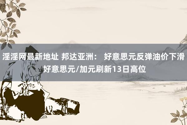 淫淫网最新地址 邦达亚洲： 好意思元反弹油价下滑 好意思元/加元刷新13日高位