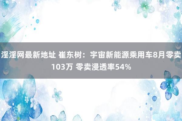 淫淫网最新地址 崔东树：宇宙新能源乘用车8月零卖103万 零卖浸透率54%