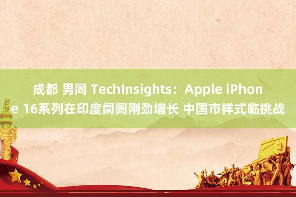 成都 男同 TechInsights：Apple iPhone 16系列在印度阛阓刚劲增长 中国市样式临挑战