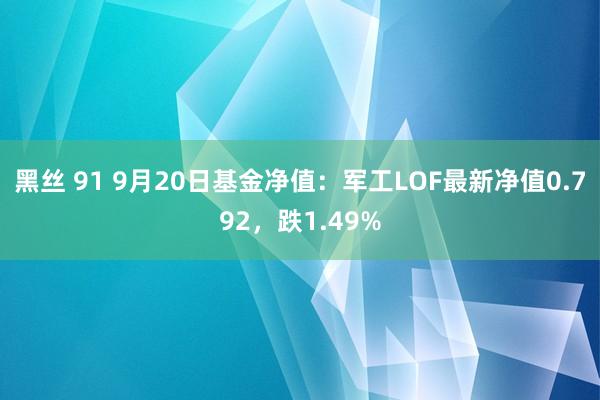 黑丝 91 9月20日基金净值：军工LOF最新净值0.792，跌1.49%