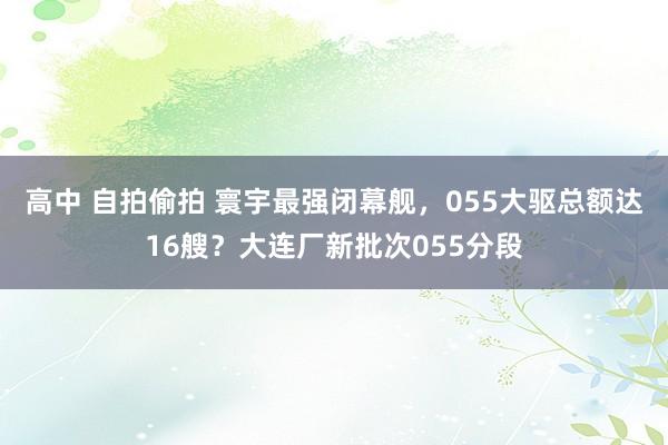 高中 自拍偷拍 寰宇最强闭幕舰，055大驱总额达16艘？大连厂新批次055分段