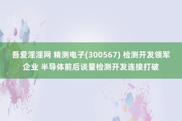 吾爱淫淫网 精测电子(300567) 检测开发领军企业 半导体前后谈量检测开发连接打破