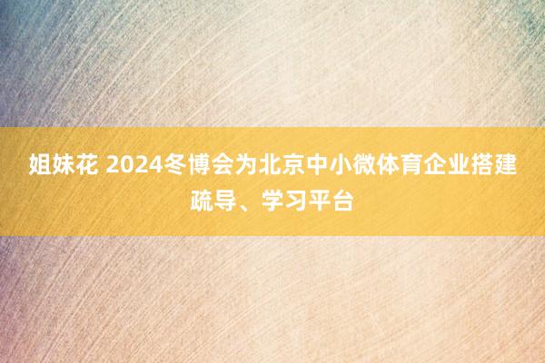 姐妹花 2024冬博会为北京中小微体育企业搭建疏导、学习平台