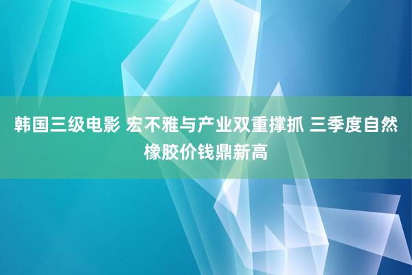 韩国三级电影 宏不雅与产业双重撑抓 三季度自然橡胶价钱鼎新高