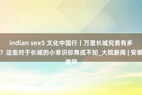 indian sex5 文化中国行丨万里长城究竟有多长？这些对于长城的小常识你弗成不知_大皖新闻 | 安徽网