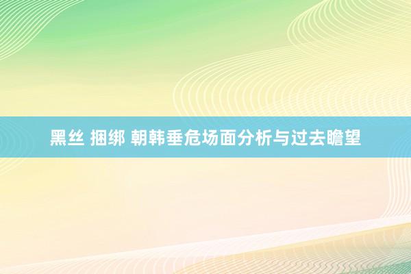 黑丝 捆绑 朝韩垂危场面分析与过去瞻望