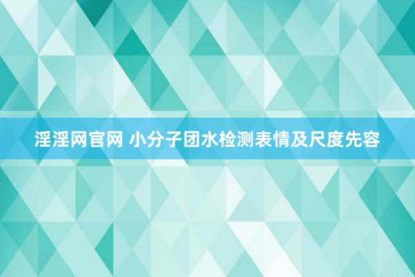 淫淫网官网 小分子团水检测表情及尺度先容