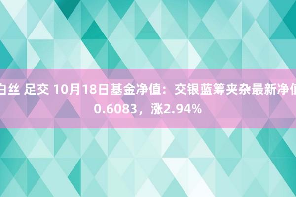 白丝 足交 10月18日基金净值：交银蓝筹夹杂最新净值0.6083，涨2.94%