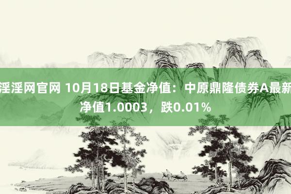 淫淫网官网 10月18日基金净值：中原鼎隆债券A最新净值1.0003，跌0.01%