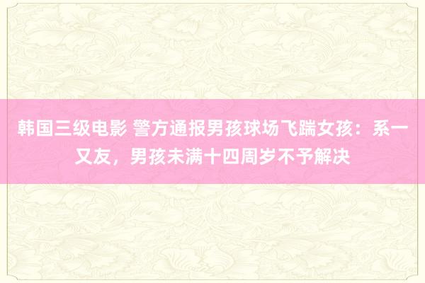 韩国三级电影 警方通报男孩球场飞踹女孩：系一又友，男孩未满十四周岁不予解决