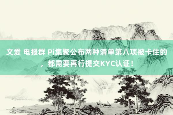 文爱 电报群 Pi集聚公布两种清单第八项被卡住的，都需要再行提交KYC认证！