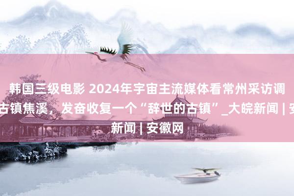 韩国三级电影 2024年宇宙主流媒体看常州采访调研｜ 古镇焦溪，发奋收复一个“辞世的古镇”_大皖新闻 | 安徽网