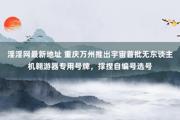 淫淫网最新地址 重庆万州推出宇宙首批无东谈主机翱游器专用号牌，撑捏自编号选号