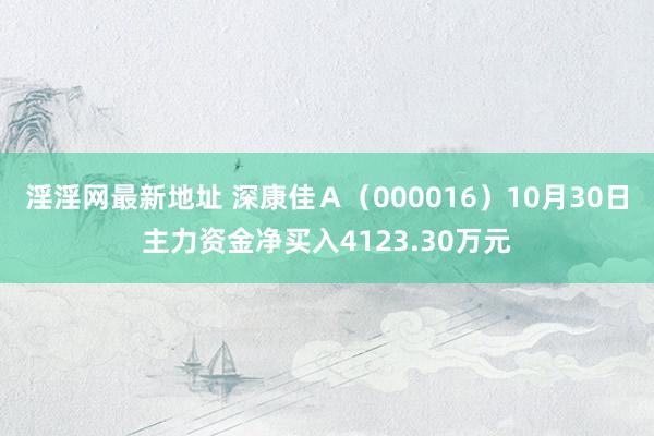 淫淫网最新地址 深康佳Ａ（000016）10月30日主力资金净买入4123.30万元