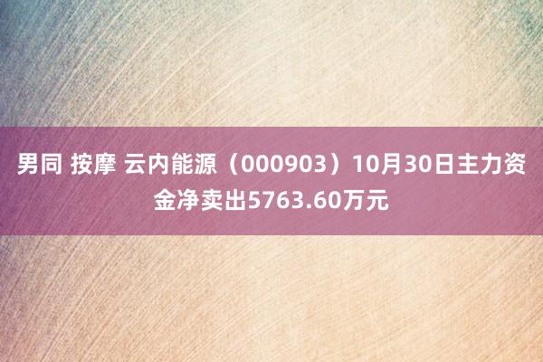 男同 按摩 云内能源（000903）10月30日主力资金净卖出5763.60万元