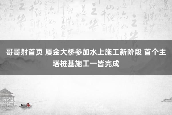 哥哥射首页 厦金大桥参加水上施工新阶段 首个主塔桩基施工一皆完成