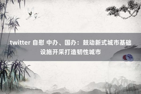 twitter 自慰 中办、国办：鼓动新式城市基础设施开采打造韧性城市