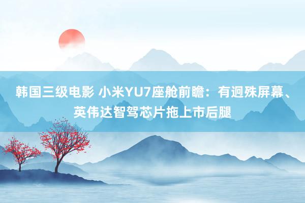 韩国三级电影 小米YU7座舱前瞻：有迥殊屏幕、英伟达智驾芯片拖上市后腿