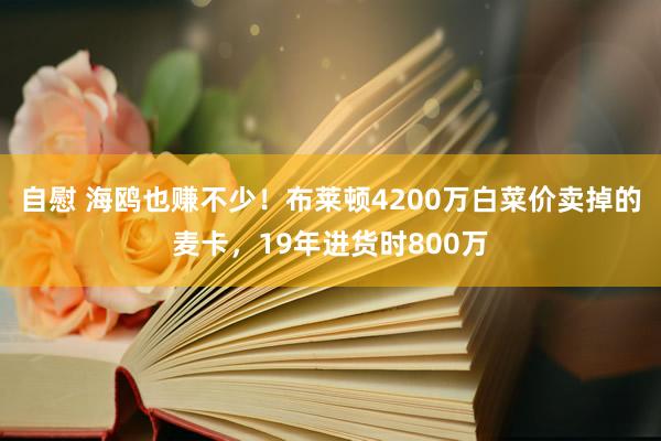 自慰 海鸥也赚不少！布莱顿4200万白菜价卖掉的麦卡，19年进货时800万