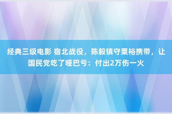 经典三级电影 宿北战役，陈毅镇守粟裕携带，让国民党吃了哑巴亏：付出2万伤一火