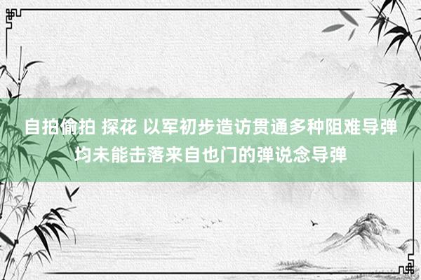 自拍偷拍 探花 以军初步造访贯通多种阻难导弹均未能击落来自也门的弹说念导弹