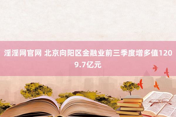 淫淫网官网 北京向阳区金融业前三季度增多值1209.7亿元