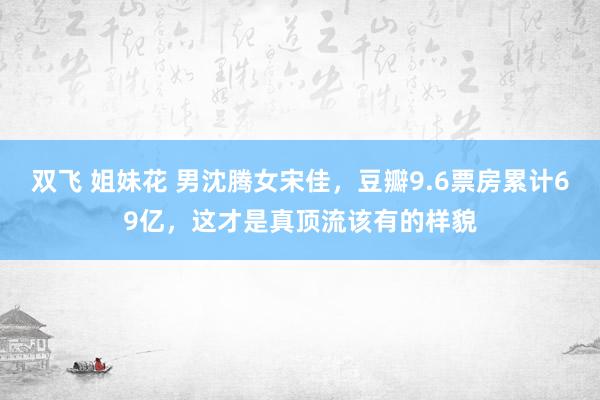 双飞 姐妹花 男沈腾女宋佳，豆瓣9.6票房累计69亿，这才是真顶流该有的样貌