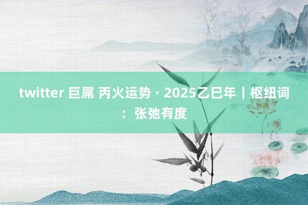 twitter 巨屌 丙火运势 · 2025乙巳年｜枢纽词：张弛有度