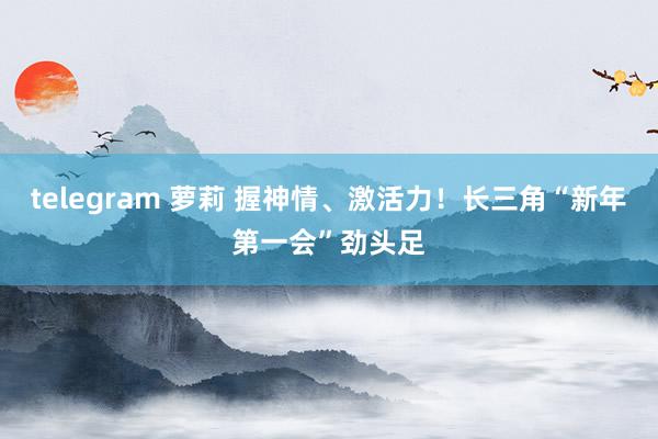 telegram 萝莉 握神情、激活力！长三角“新年第一会”劲头足