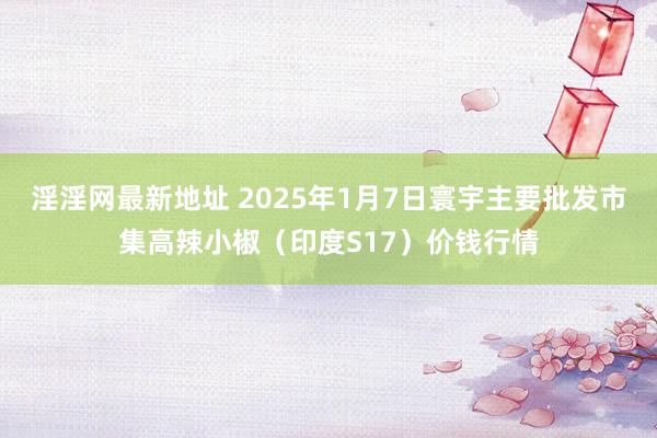 淫淫网最新地址 2025年1月7日寰宇主要批发市集高辣小椒（印度S17）价钱行情