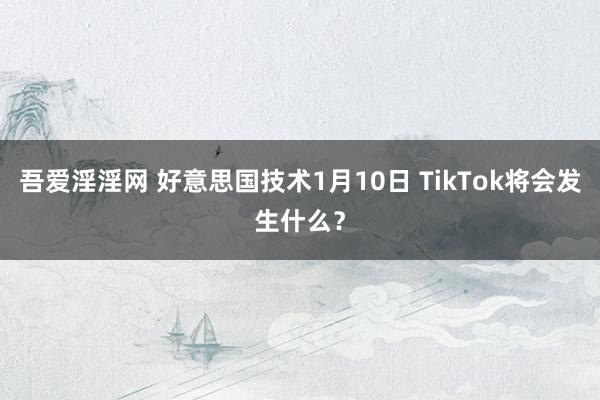 吾爱淫淫网 好意思国技术1月10日 TikTok将会发生什么？