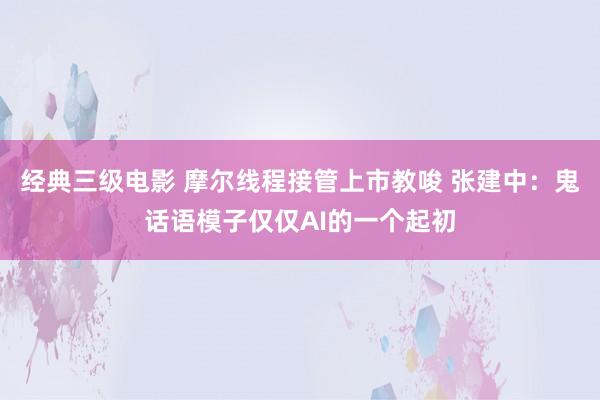 经典三级电影 摩尔线程接管上市教唆 张建中：鬼话语模子仅仅AI的一个起初