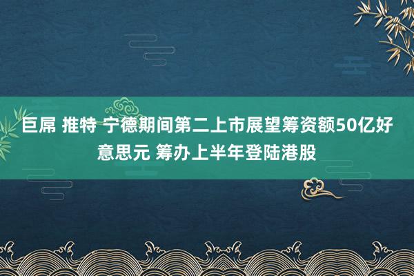 巨屌 推特 宁德期间第二上市展望筹资额50亿好意思元 筹办上半年登陆港股