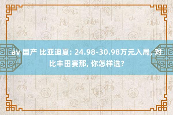 av 国产 比亚迪夏: 24.98-30.98万元入局， 对比丰田赛那， 你怎样选?